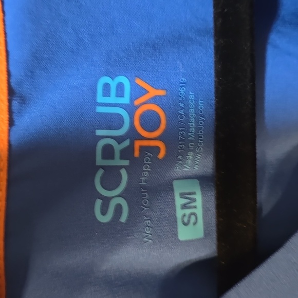 Scrub Joy- wear your happy Blue Scrub Top S - Picture 2 of 2